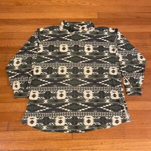 VTG 80s 90s Spot Light Maternity Turtle Neck Tunic‎ Top Southwestern Aztec L USA